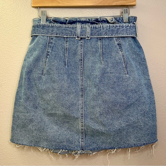 NWT Free People We The Free East of Eden Denim Belted Mini Skirt - Picture 7 of 8